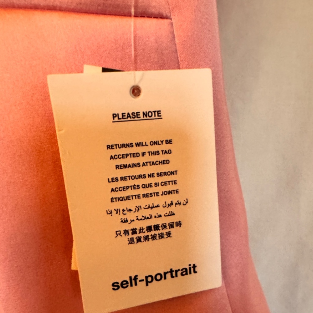 NWT Self-Portrait Pearl Trim Satin Mini Dress Sz US 2 - Picture 8 of 9